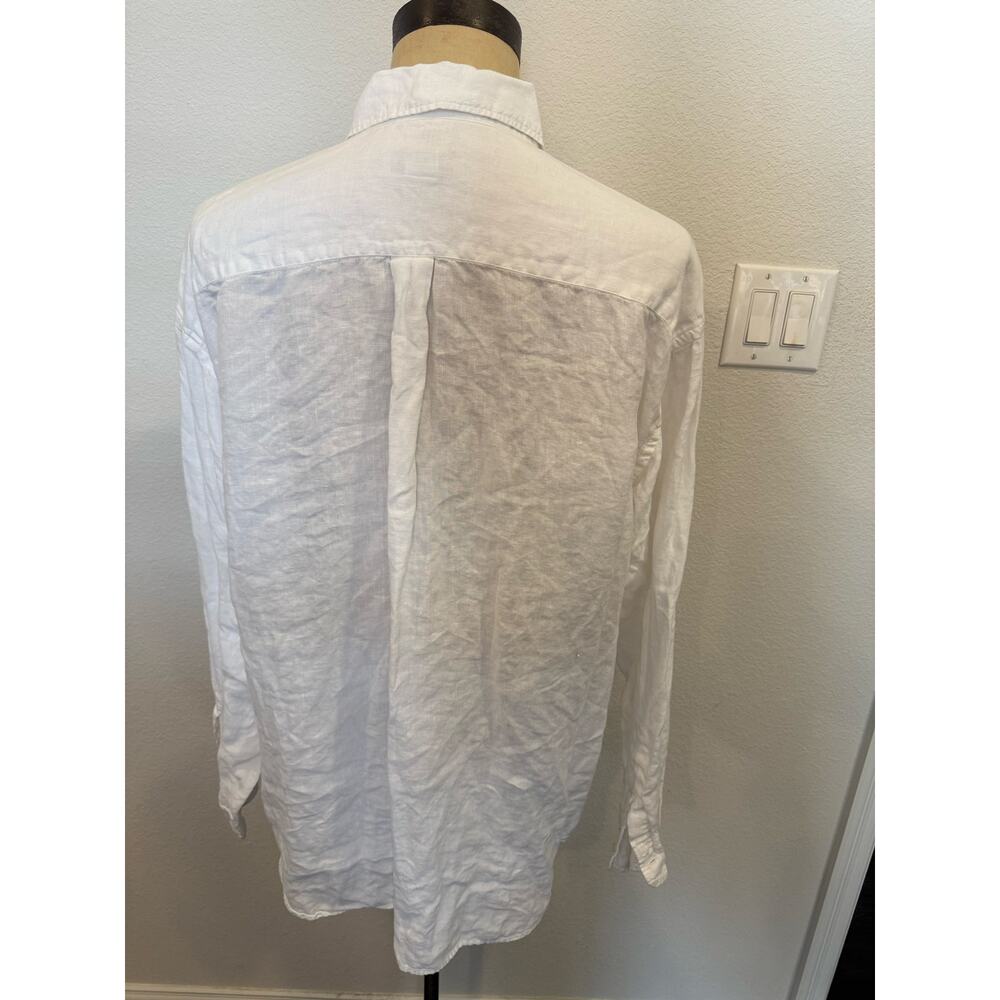 BANANA REPUBLIC White Irish Linen Buton Down Casual Shirt Top Men XL - Picture 2 of 7